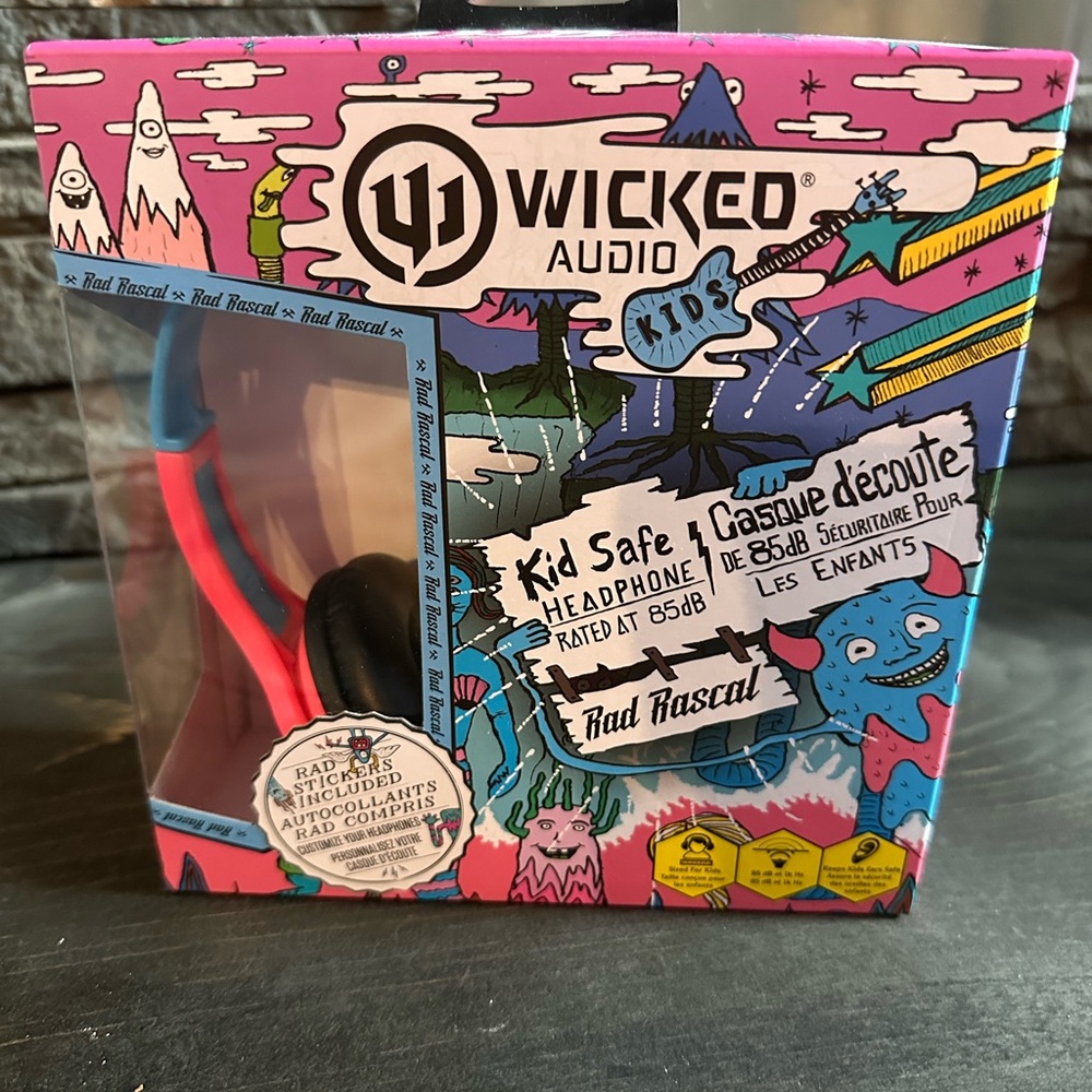 Wicked Audio Rad Rascal The Kid Safe Headphones, Bubble Gum